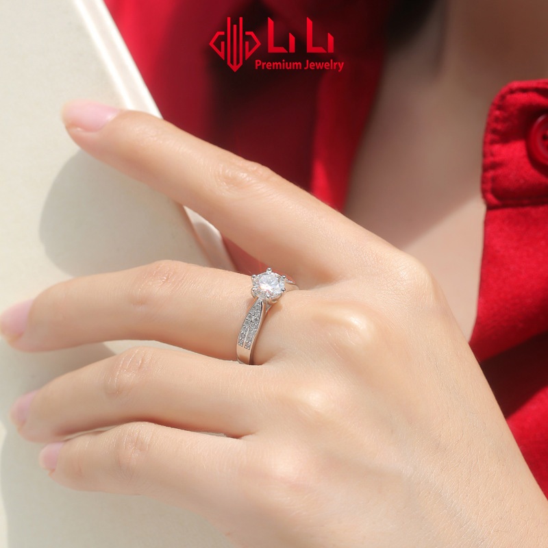 Nhẫn bạc nữ LiLi S925 đính kim cương Moissanite cao cấp Aidan LILI_335168 | BigBuy360 - bigbuy360.vn