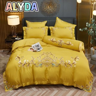 Bộ chăn ga gối đệm 7 món cotton lụa kháng khuẩn Alyda nhập khẩu cao cấp