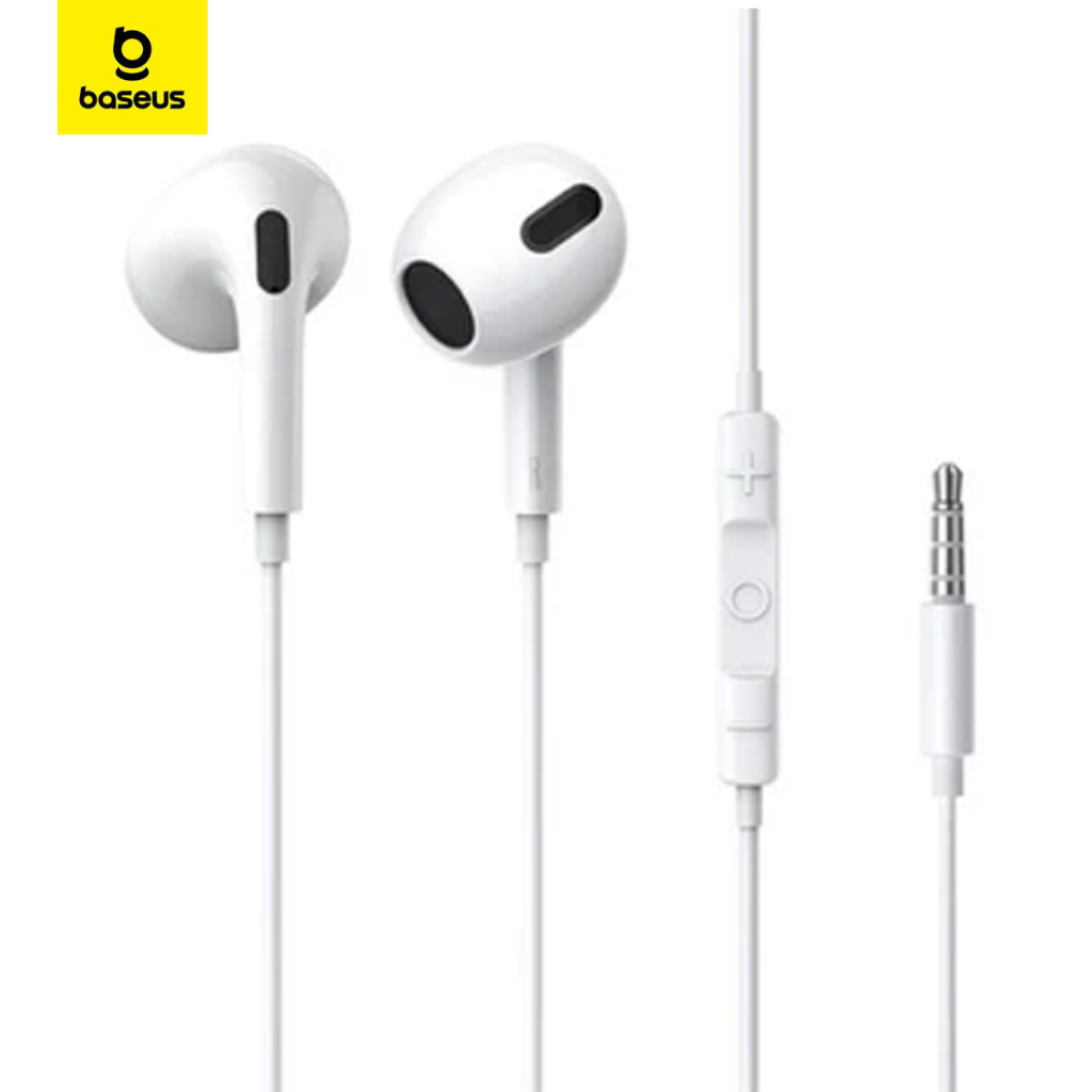 Tai nghe có dây Baseus Encok 3.5mm lateral in-ear H17 có dây,White | Hàng chính hãng - Full cao cấp