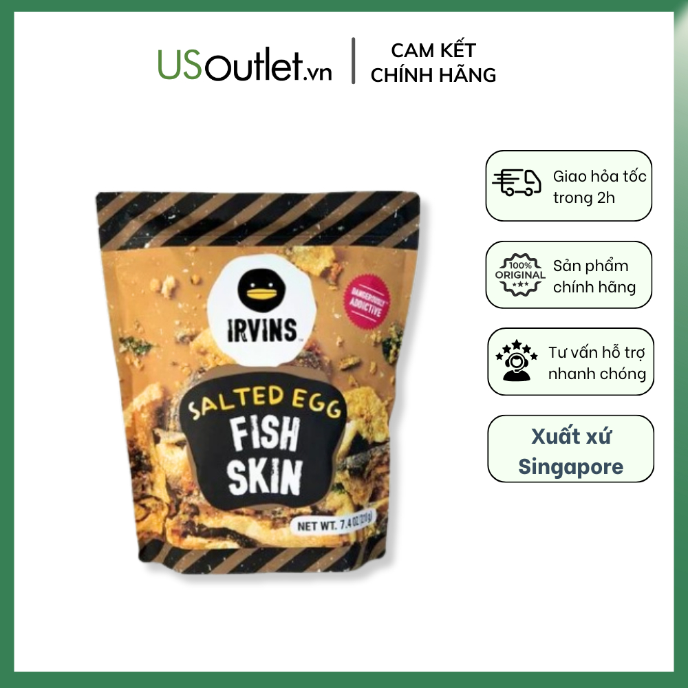 Da Cá Trứng Muối IRVINS Salted Egg Fish Skin 210g