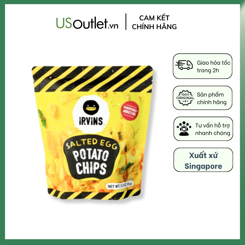 Khoai Tây Trứng Muối IRVINS Salted Egg Potato Chips 95g