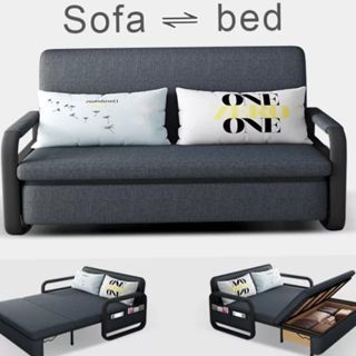Sofa giường gấp gọn thông minh vải canvas có ngăn chứa đồ khung sắt sơn tĩnh điện