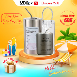 Ly Nước Giữ Nhiệt METIS Iced Americano Inox 304 Không Gỉ Cao Cấp, Cốc Giữ Nhiệt Inox Có Ống Hút Tiện Lợi