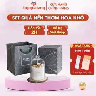 Set Nến Thơm Quà Tặng Hoa Khô CITTA Trang Trí, Làm Quà Tặng Sinh Nhật, Valentine, 8/3, 20/10, Noel - CT01