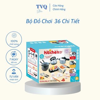Bộ Đồ Chơi Nấu Ăn 36 Chi Tiết Mô Phỏng Dụng Cụ Nhà Bếp Cho Bé Làm Quen Sáng Tạo (TVQ Store)