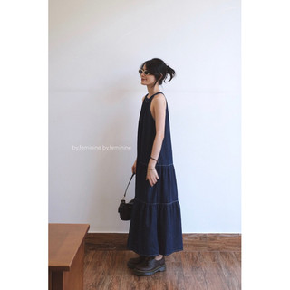 Đầm jeans yếm