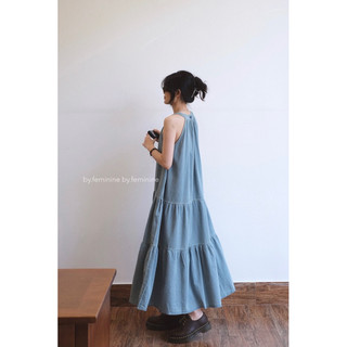 Đầm jeans yếm