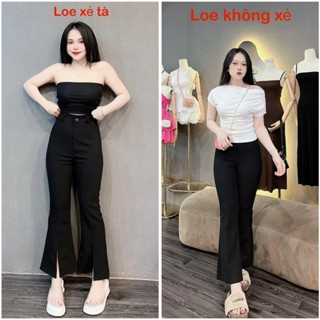 Quần loe nữ quần ống loe xẻ ống & không xẻ 9 tấc chất umi hàn co giãn {Mã loe 9 tấc}