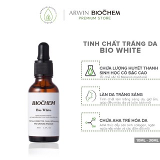 Tinh chất serum ampoule đậm đặc AHA dưỡng trắng da cao cấp BIOCHEM Bio White cho da trắng sáng đều màu (10ml & 30ml)