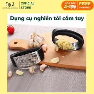 Dụng cụ dập tỏi ớt, dụng cụ ép tỏi inox cao cấp cầm tay má 3