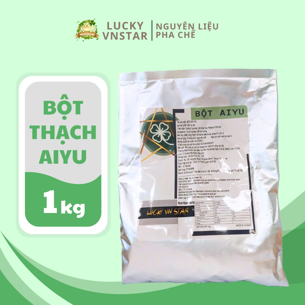 [1kg] Bột thạch chanh Aiyu, topping trà sữa, nhập khẩu Đài Loan, nguyê