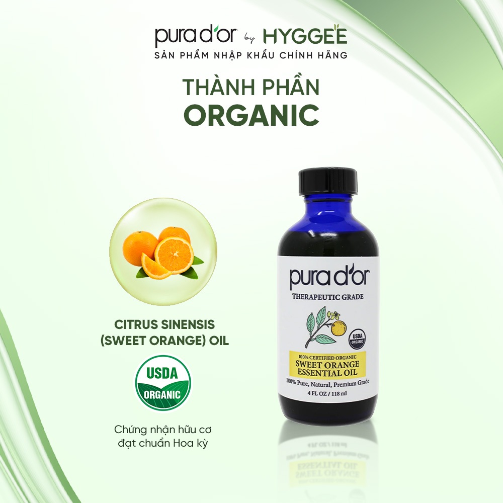 Pura Dor by Hyggee  Tinh dầu cam ngọt organic nguyên chất PURA D OR