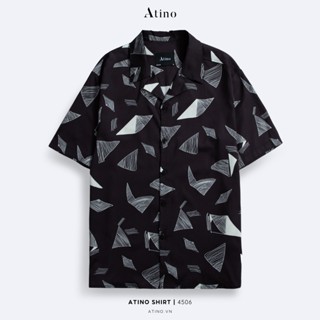 Áo sơ mi cuban shirt cộc tay nam DIAMO ATINO vải lụa form regular SM4506