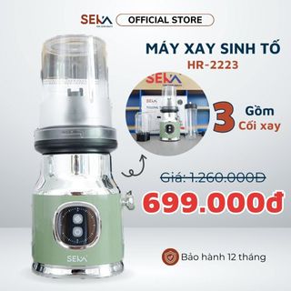 Máy Xay Sinh Tố Đa Năng SEKA HR2223 3 Cối Xay Thịt Đá Rau Củ Quả Động Cơ Mạnh Mẽ 10 000 Vòng Xay Nhuyễn Mịn Trong 15s