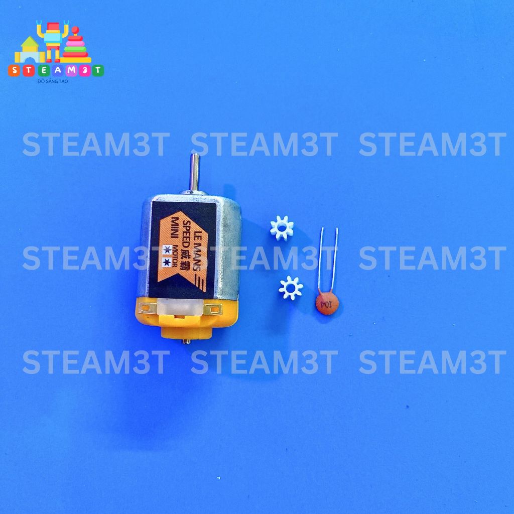 Động cơ 130 RC siêu mạnh 3V 3.7V - 7.4V tốc độ cao 48000 vòng kèm bánh răng có chổi than - LK0600