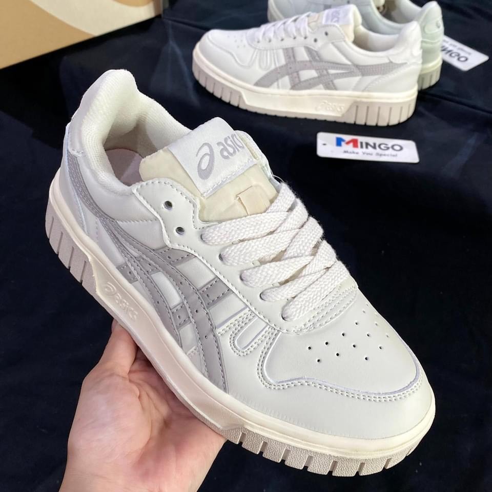 Giày Thể Thao Asics Court MZ Cream Đế Nâu Và Kẻ Xám, Đi Học Đi Chơi , Đế Tăng Chiều Cao, Đủ Size Nam Nữ Full Box Bill | BigBuy360 - bigbuy360.vn