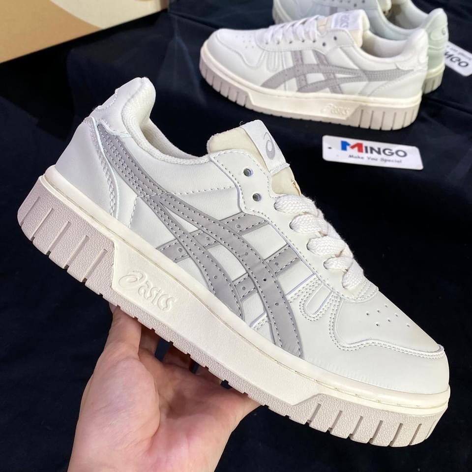 Giày Thể Thao Asics Court MZ Cream Đế Nâu Và Kẻ Xám, Đi Học Đi Chơi , Đế Tăng Chiều Cao, Đủ Size Nam Nữ Full Box Bill | BigBuy360 - bigbuy360.vn