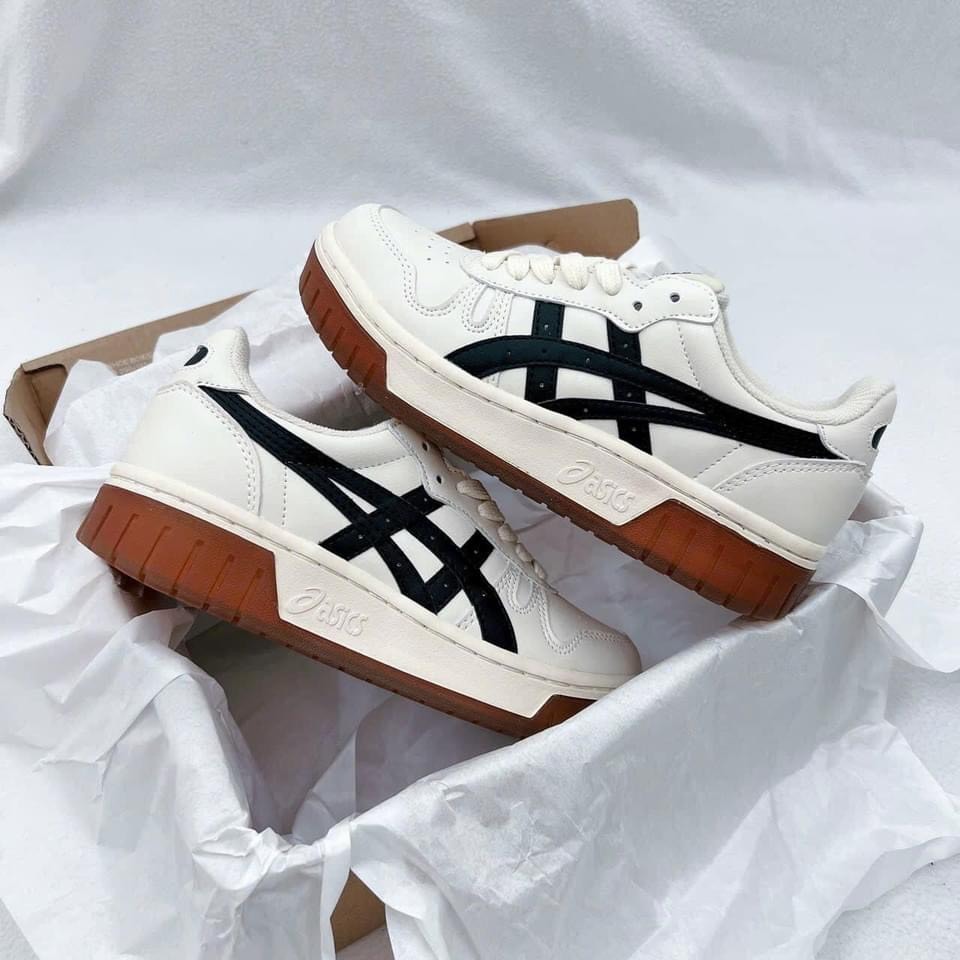 Giày Thể Thao Asics Court MZ Cream Đế Nâu Và Kẻ Xám, Đi Học Đi Chơi , Đế Tăng Chiều Cao, Đủ Size Nam Nữ Full Box Bill | BigBuy360 - bigbuy360.vn