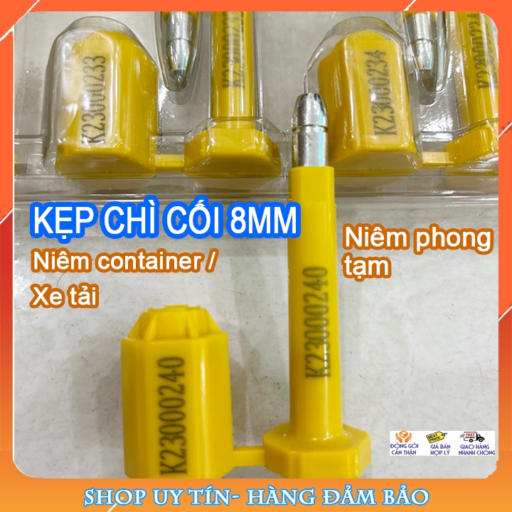 10 cái kẹp chì seal cối (bolt seal) 8mm niêm phong cửa container, xe tải, niêm phong kẹp chì tạm, đã
