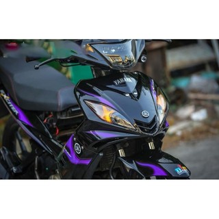 Mẫu tem rời lửa tím xe đen exciter 135 - chất liệu decal 3 lớp