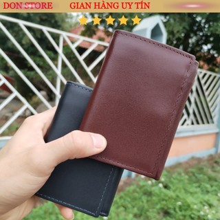 Ví Nam Kiểu Đứng Gấp 3 Sang Trọng Chất Liệu Da Bò Thật (Giao Full Hộp - BH 12 Tháng)