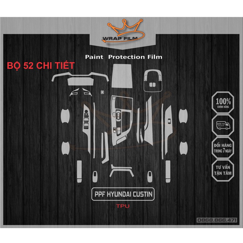 Hyndai Custin PPF bảo vệ nội thất Hyundai Custin 2023