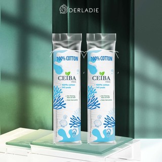 Combo 2 Bông Tẩy Trang Derladie Ceiba Cotton Tiết Kiệm Dung Dịch 140 Miếng x2