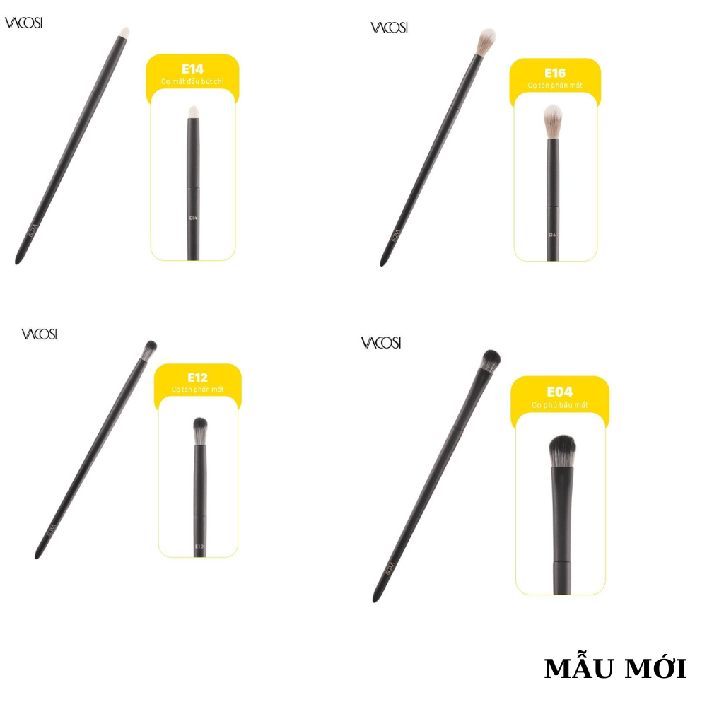 Cọ trang điểm Vacosi BST cọ E10/E12/E03/E07/E09/E14/E15/E16/E17/E18/E2E (mẫu mới) dụng cụ trang điểm