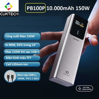 Pin sạc dự phòng Cuktech 10 PB100P 10000mAh 150W | 1C1A | PPS 5A Mi Turbro Charger