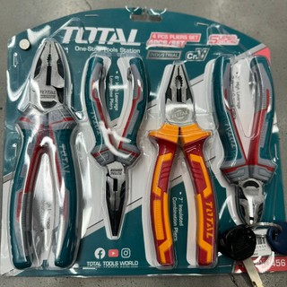 Bô 4 kìm răng cắt nhọn và kìm cách điện thép cr-v total tht2k0456 chính hãng