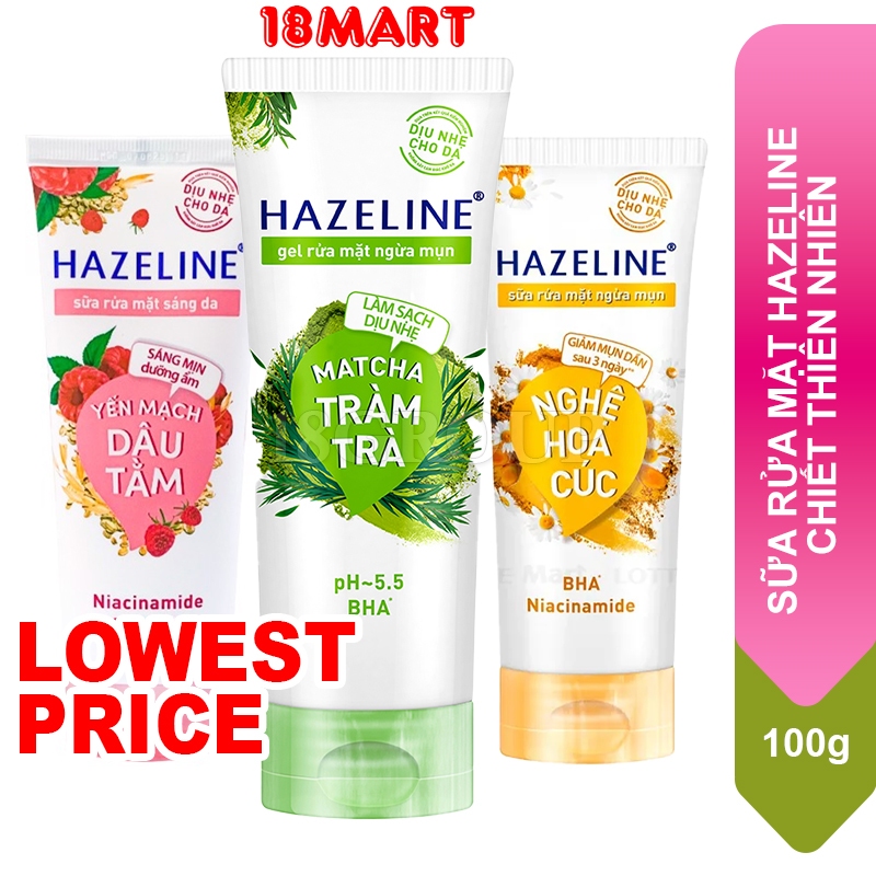 Sữa rửa mặt Hazeline Chiết Xuất Thiên Nhiên 100g