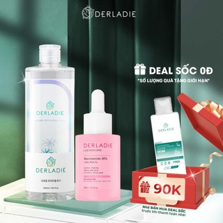Bộ Đôi Toner Derladie 500ml, Serum Derladie Laboratoire Pore Tightening Ampoule Niacinamide 20% + Zic PCA 1% 30