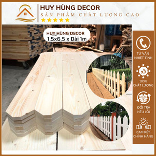 Thanh Nan Gỗ Thông Bào Sẵn Giá Rẻ Dày 1,5cm x 6,5cm Dài Từ 60cm - 1m, Thanh Gỗ Thông Làm Hàng Rào Trang Trí Decor, DIY
