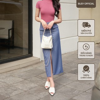  Chân Váy Bút Chì Nữ Dáng Dài BUSY Chất Kaki Mềm Xẻ Trước CVKK8 