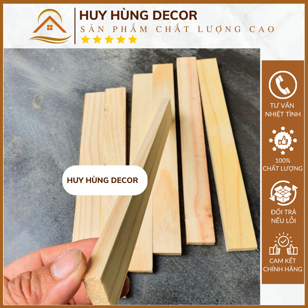 Thanh Nan Gỗ Thông Bào Sẵn Giá Rẻ, Gỗ Thông Xẻ Thanh Dày 1cm, Rộng 3cm, Dài 30cm Dùng Làm Nẹp Chỉ De