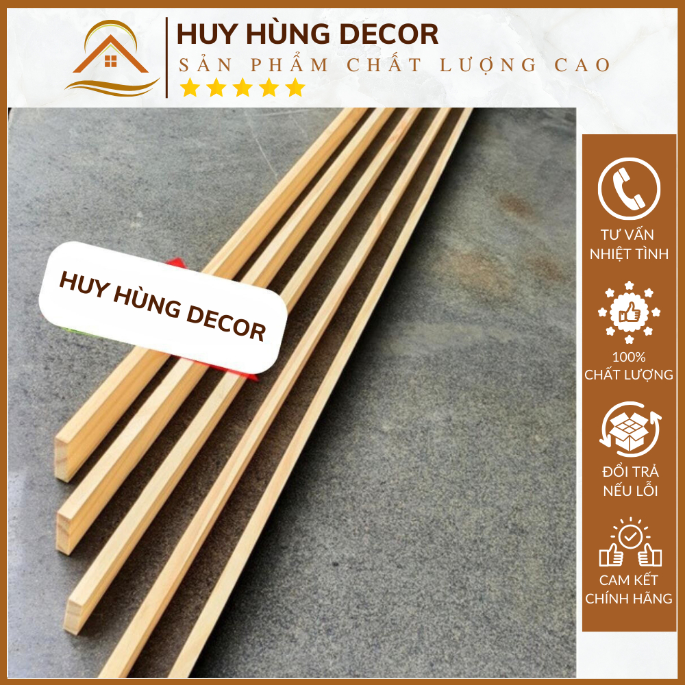 Thanh Nan Gỗ Thông Bào Sẵn Giá Rẻ Dày 1cm x 3cm x Dài 1m, Gỗ Thông Pallet Xẻ Thanh Dùng Làm Nẹp Chỉ 