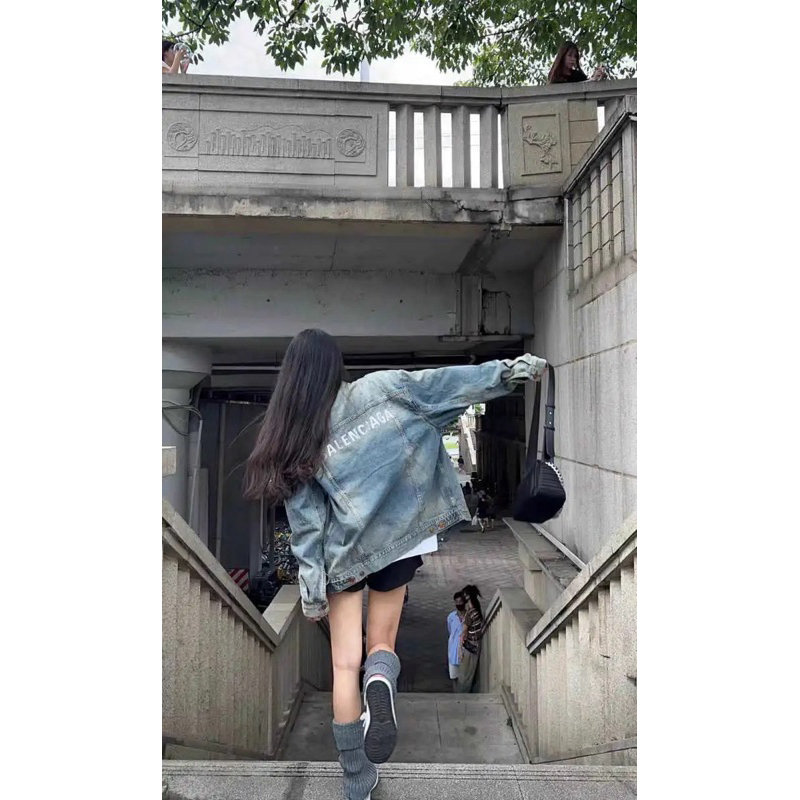 Áo khoác jean  Denim Ba.len Phong Cách unisex nam nữ thời trang QC XỊn