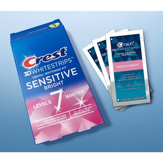 Miếng dán trắng răng Crest Sensitive (Răng nhạy cảm) Tẩy trắng răng chính hãng Combo 7 gói
