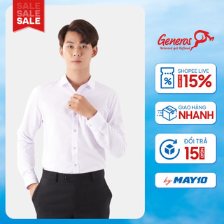 Áo sơ mi nam GENEROS AT031 áo sơ mi công sở ít nhăn siêu bền đứng form