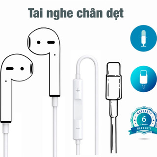  Tai Nghe Dây Chân Dẹt ZIN I.P và Type-C Có Mic Dùng Cho iPhone 5 6 7 8 X XSMAX 14 15 16 ProMax Chơi Game và Livestream 
