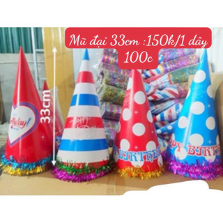 Set 100 mũ sinh nhật mix theo mẫu các chủ đề