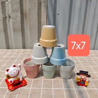 Chậu sứ mini trồng cây sen đá,xương rông, cây cảnh mini 7x7