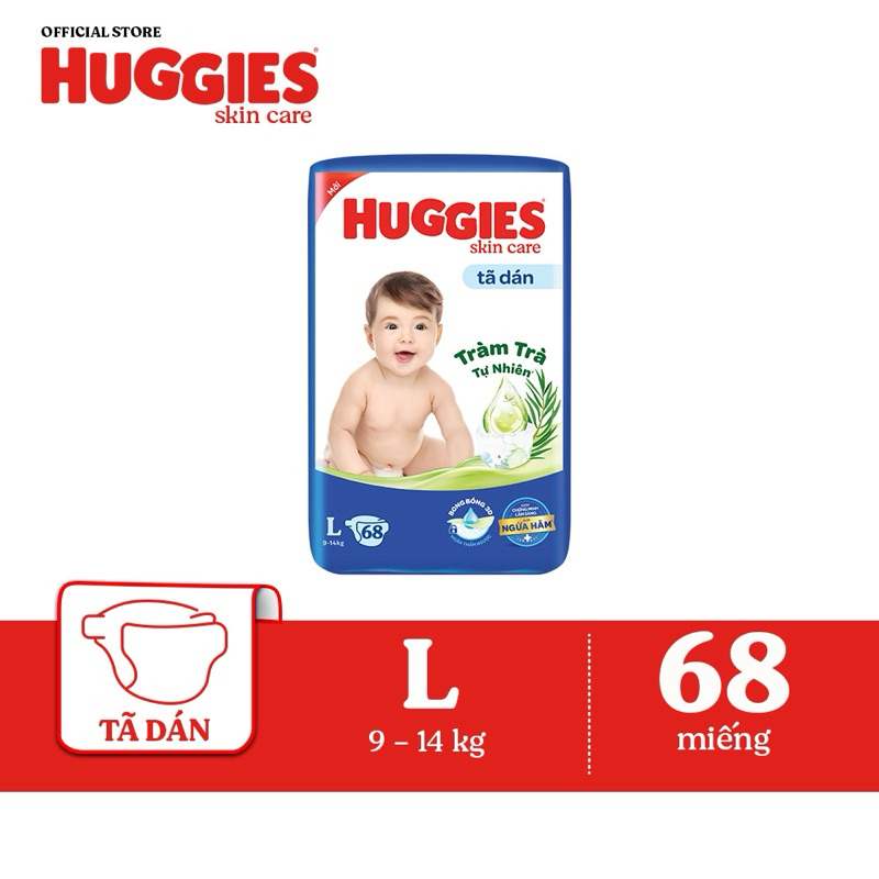 Tã dán Huggies L68/XL60/XXL54