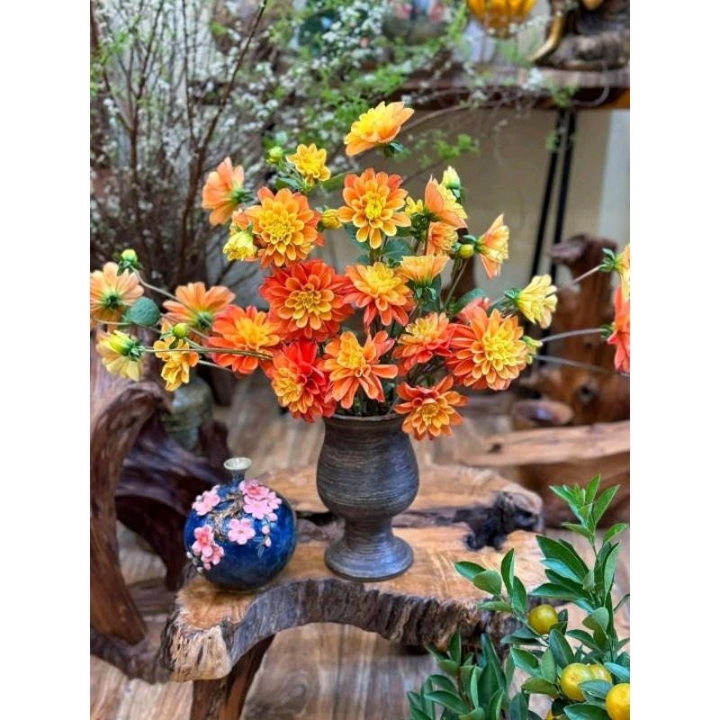 BÌNH HOA DÁNG LY THON - gốm mộc Bát Tràng