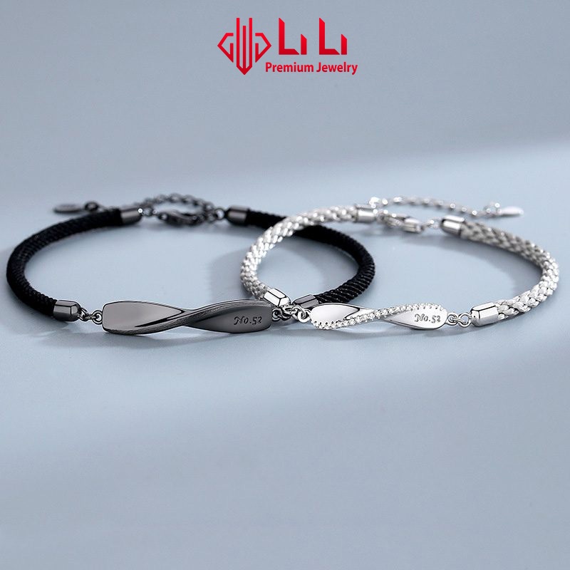 Lắc tay bạc cặp đôi LiLi S925 đính đá CZ cao cấp tình yêu Forever Love LILI_986852 | BigBuy360 - bigbuy360.vn