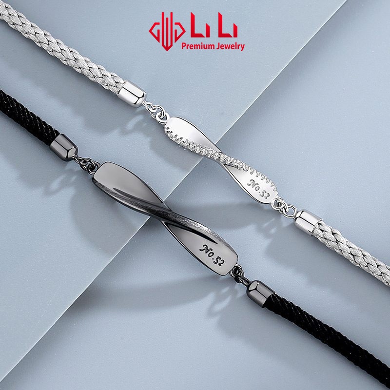 Lắc tay bạc cặp đôi LiLi S925 đính đá CZ cao cấp tình yêu Forever Love LILI_986852 | BigBuy360 - bigbuy360.vn