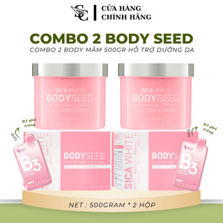 COMBO 2 HỘP KEM BODY HỒNG MẦM Ý DĨ/ BODY SEED SICA WHITE 500GRAM, DƯỠNG ẨM, DƯỠNG DA SÁNG HỒNG DÀNH CHO DA CÓ TONE SẴN