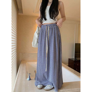 Chân váy midi kẻ Kr