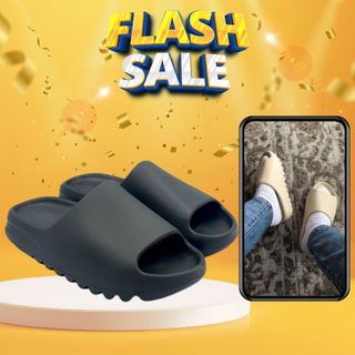 Dép Đúc Slide Yz Vân Nhám Đế Cao 5cm Nam Nữ, Dép Bánh Mì Quai Ngang Bản Đẹp TRENDLUXE