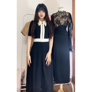 Váy Công Sở Đen Phối Cổ Trắng LUNA Mê 2